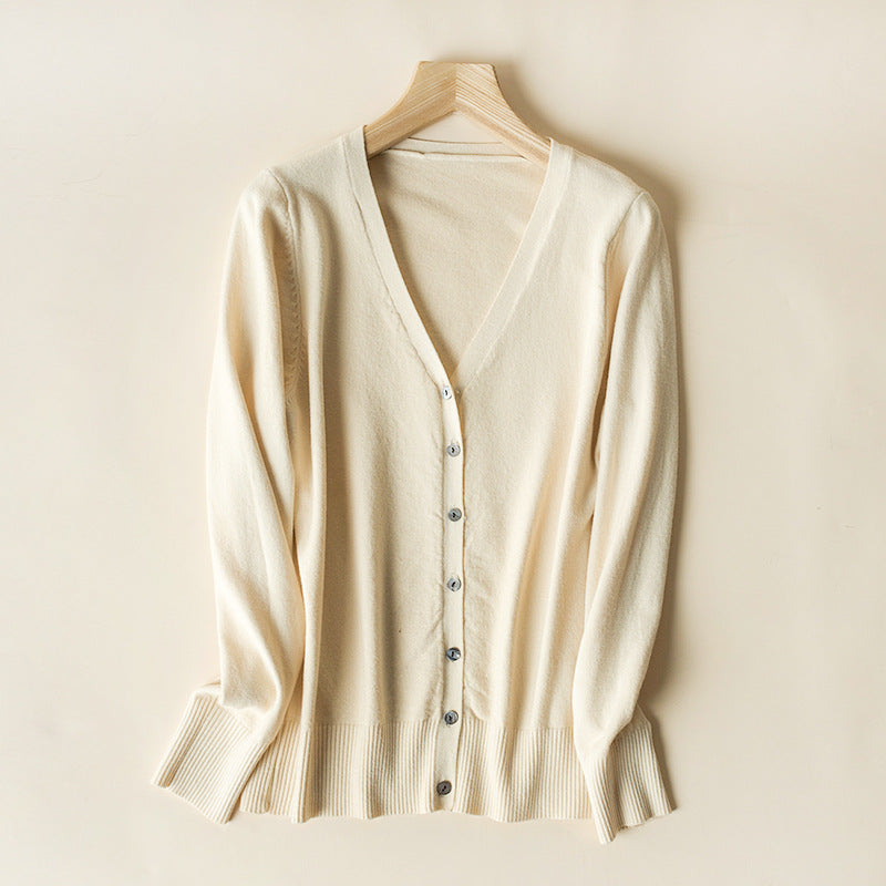 Women's V-neck Long Sleeve Cardigan