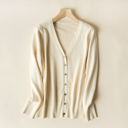 Women's V-neck Long Sleeve Cardigan