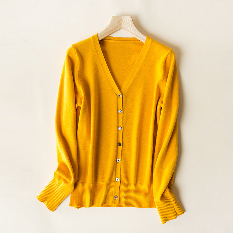 Women's V-neck Long Sleeve Cardigan