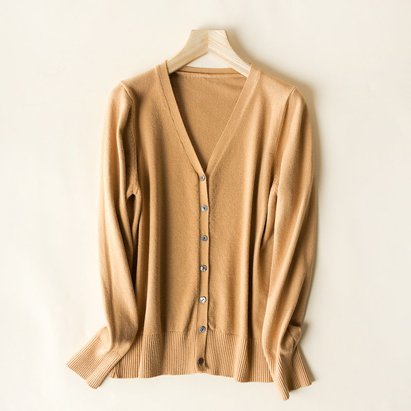 Women's V-neck Long Sleeve Cardigan