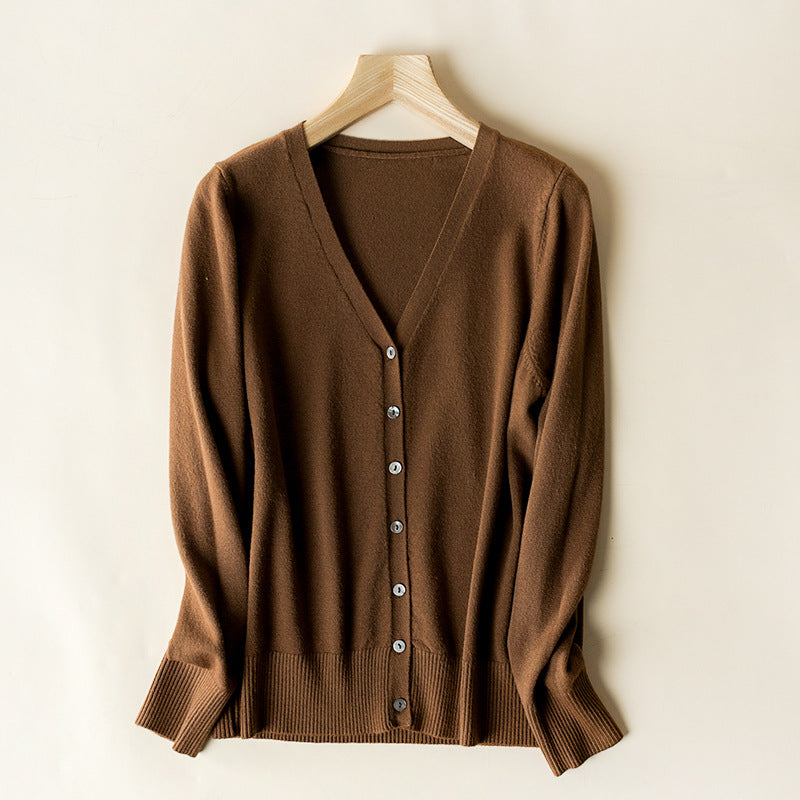 Women's V-neck Long Sleeve Cardigan