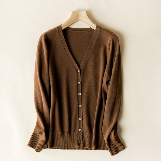 Women's V-neck Long Sleeve Cardigan
