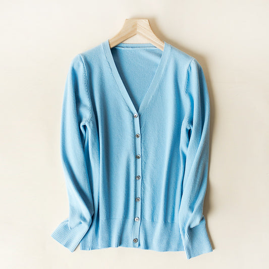 Women's V-neck Long Sleeve Cardigan