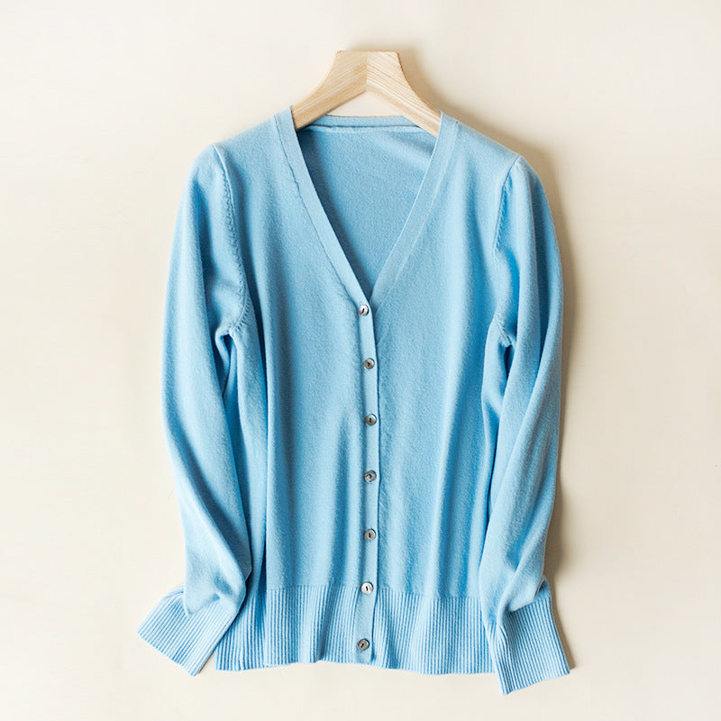 Women's V-neck Long Sleeve Cardigan