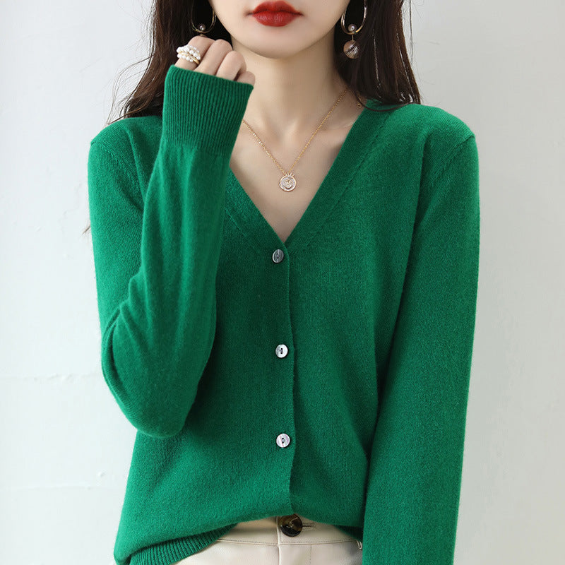 Women's V-neck Long Sleeve Cardigan