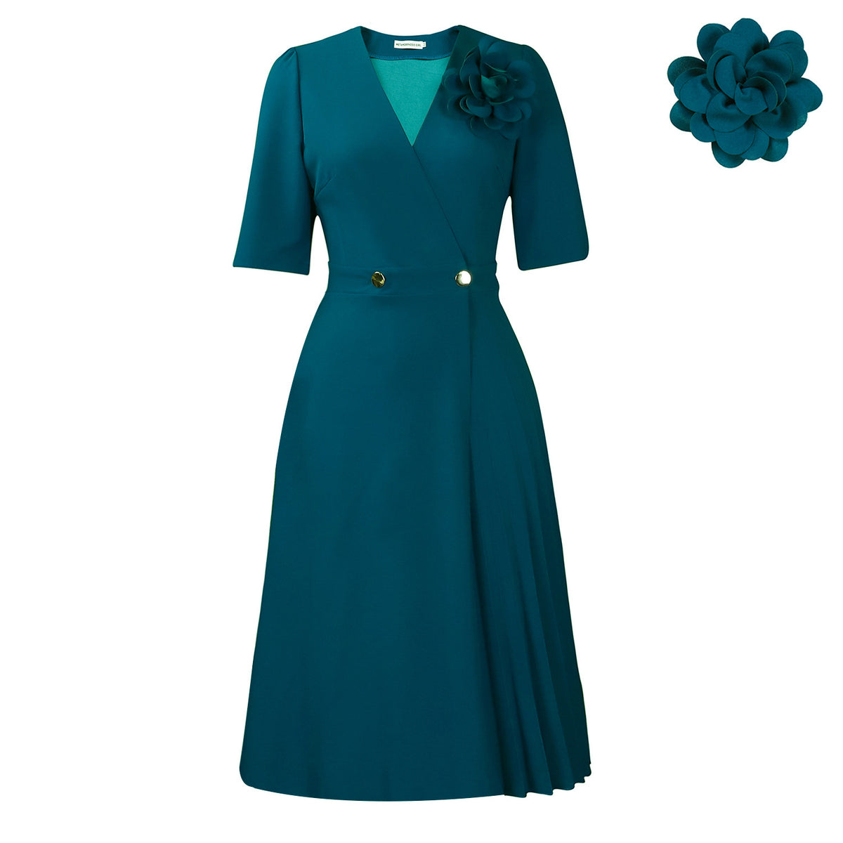 Women's V-neck Pleated Summer Dress