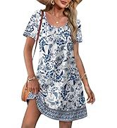 Women's V-Neck Pocket A-Line Summer Dress