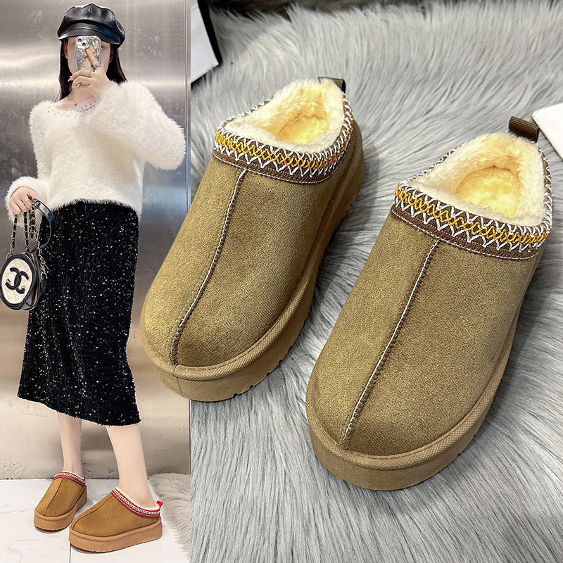 women's velvet warm thick-soled cotton boots