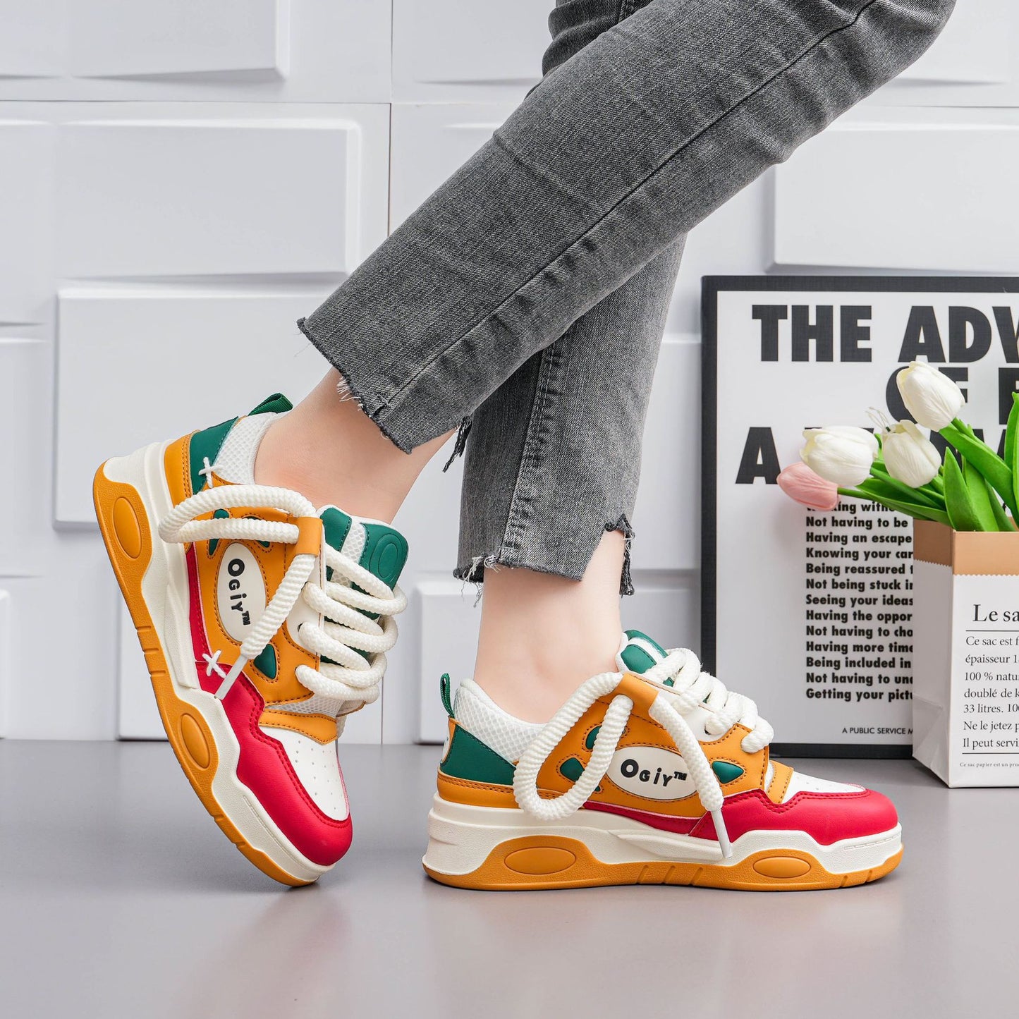 Women's versatile casual thick-soled platform shoes