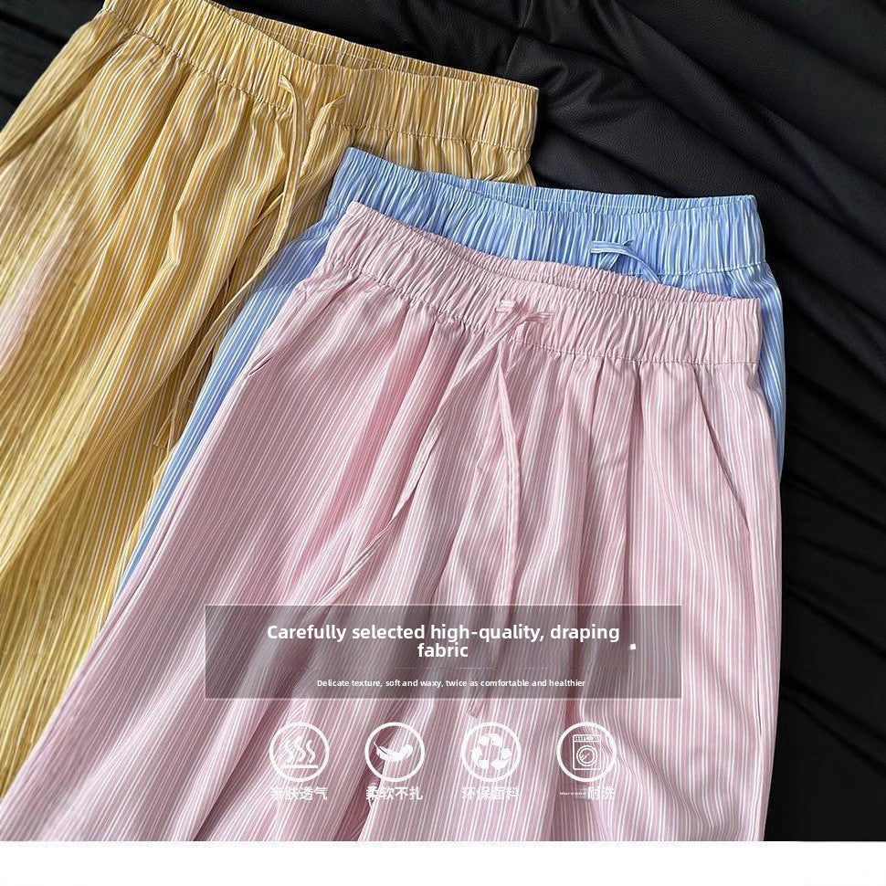 Women's Vertical Stripe Wide Leg Trousers