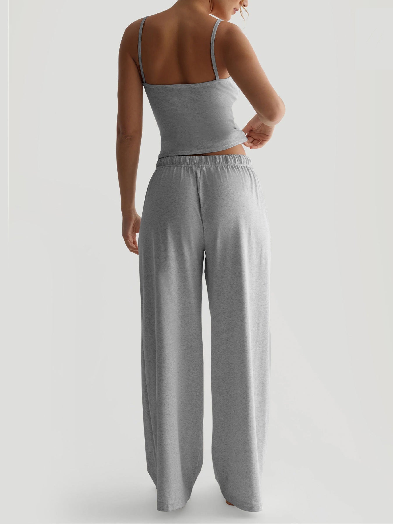 Women's Vest Crop Top and Wide-Leg Pants