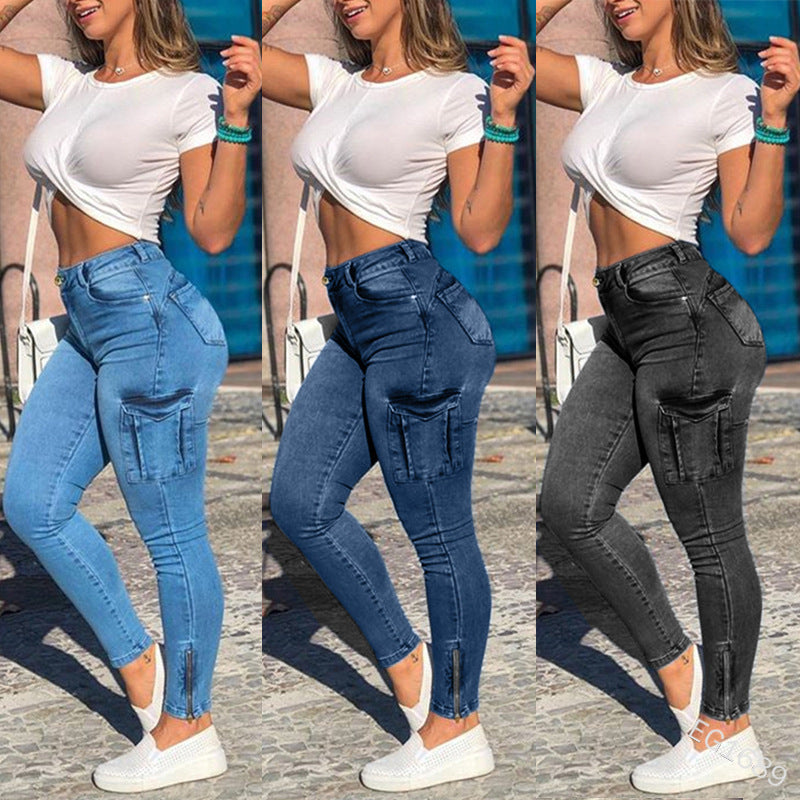 Women's Vintage Washed Denim Leggings