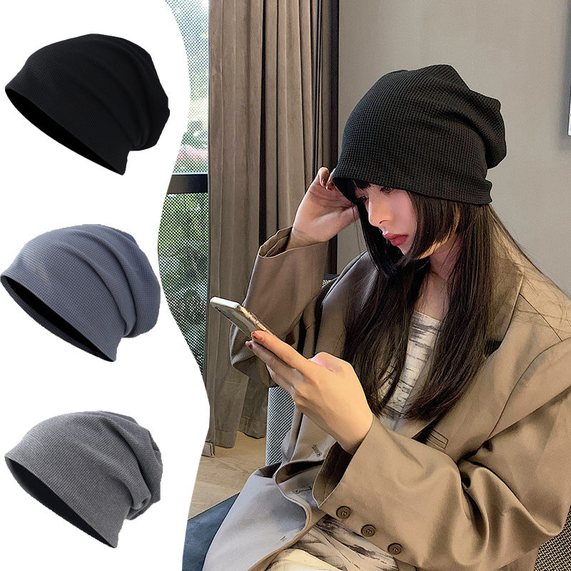 Women's Waffle Knitted Pullover Cap