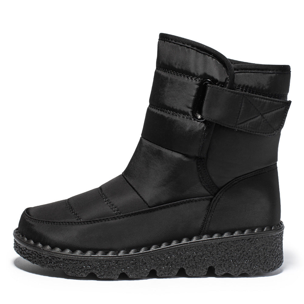 Women's Warm Waterproof Snow Boots with Velcro Closure