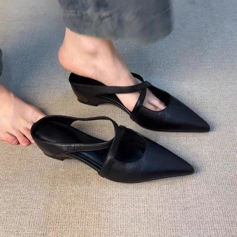 Women's Washable Leather Wedge Slippers