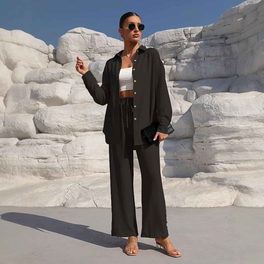 women’s wear long sleeve cardigan two-piece dress