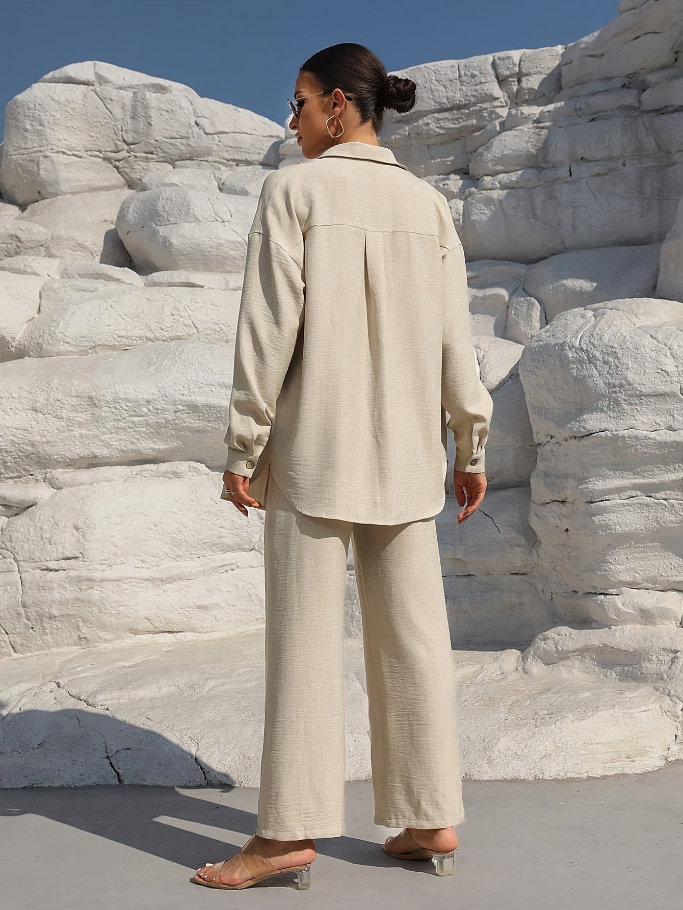 women’s wear long sleeve cardigan two-piece dress