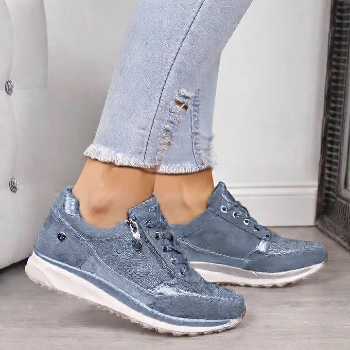Women's Wedge Heel Sneakers with Zipper