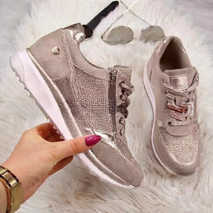 Women's Wedge Heel Sneakers with Zipper