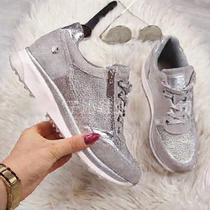 Women's Wedge Heel Sneakers with Zipper