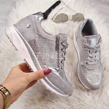 Women's Wedge Heel Sneakers with Zipper