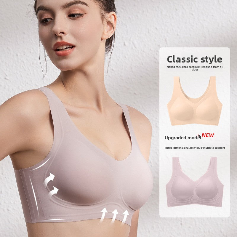 Women's wire-free invisible and opaque bra