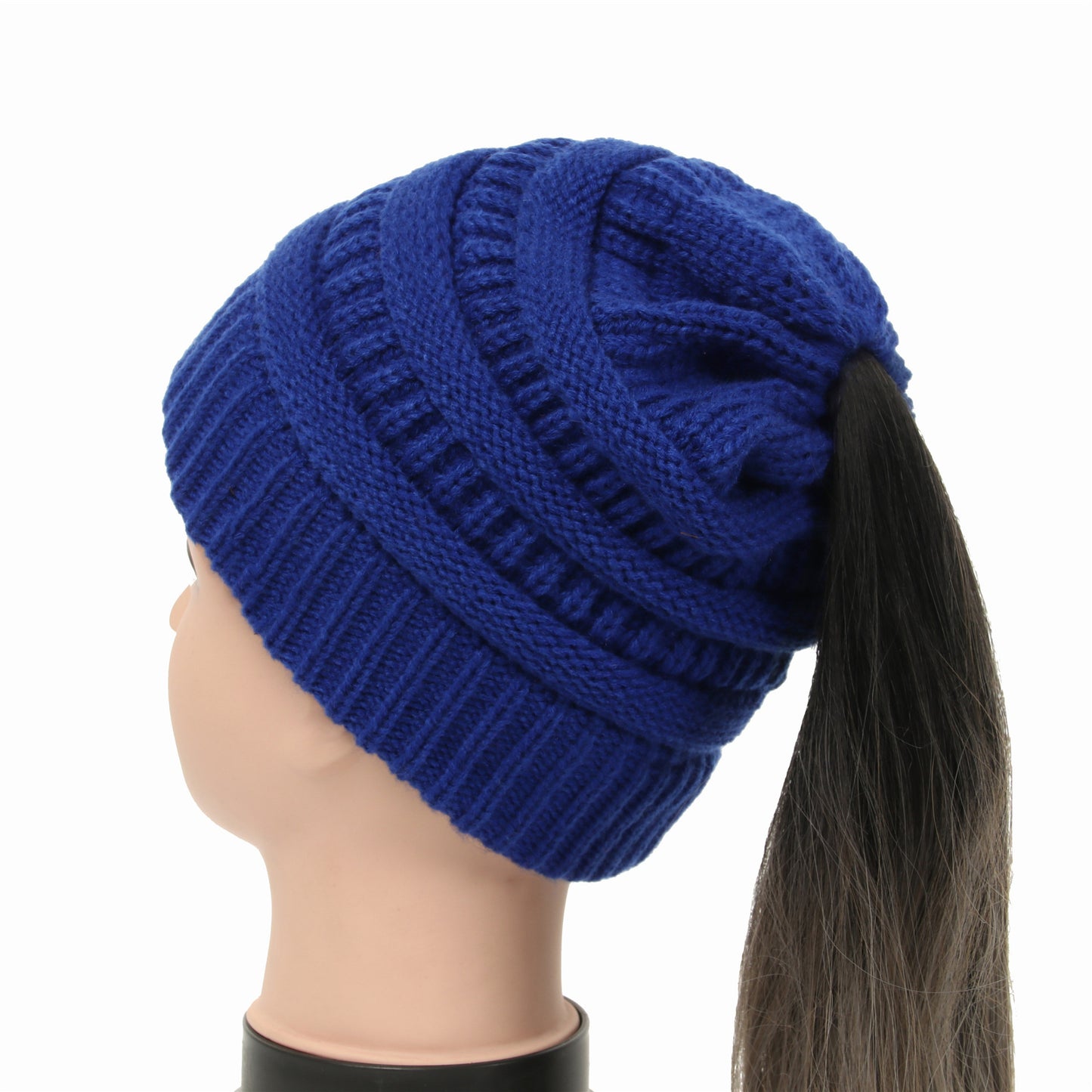 Women's Wool Knit Ponytail Hat