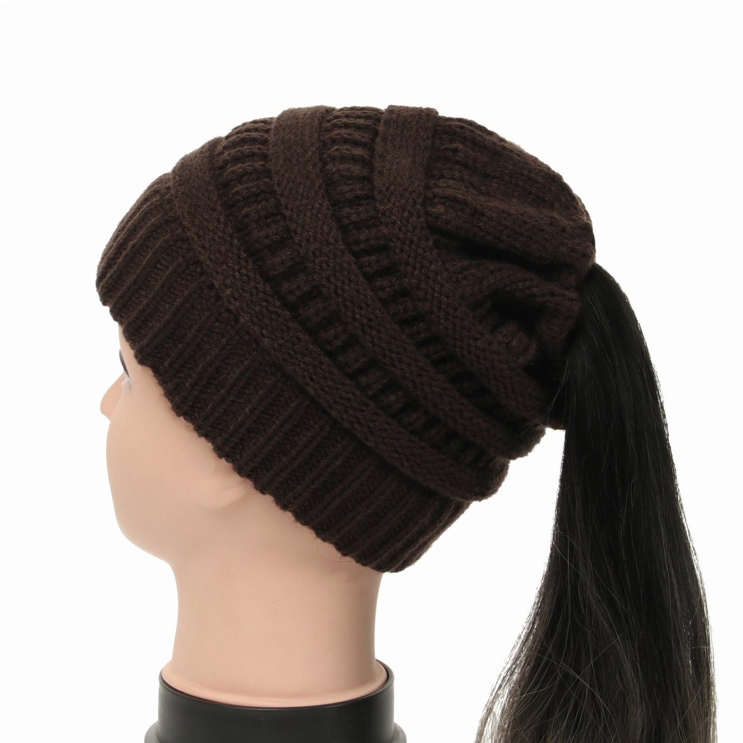 Women's Wool Knit Ponytail Hat