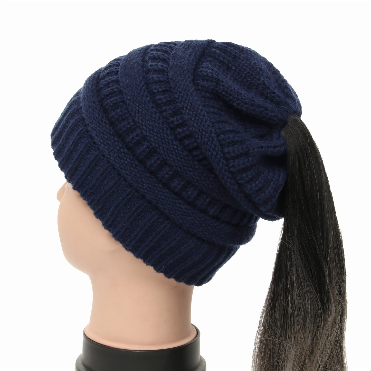 Women's Wool Knit Ponytail Hat
