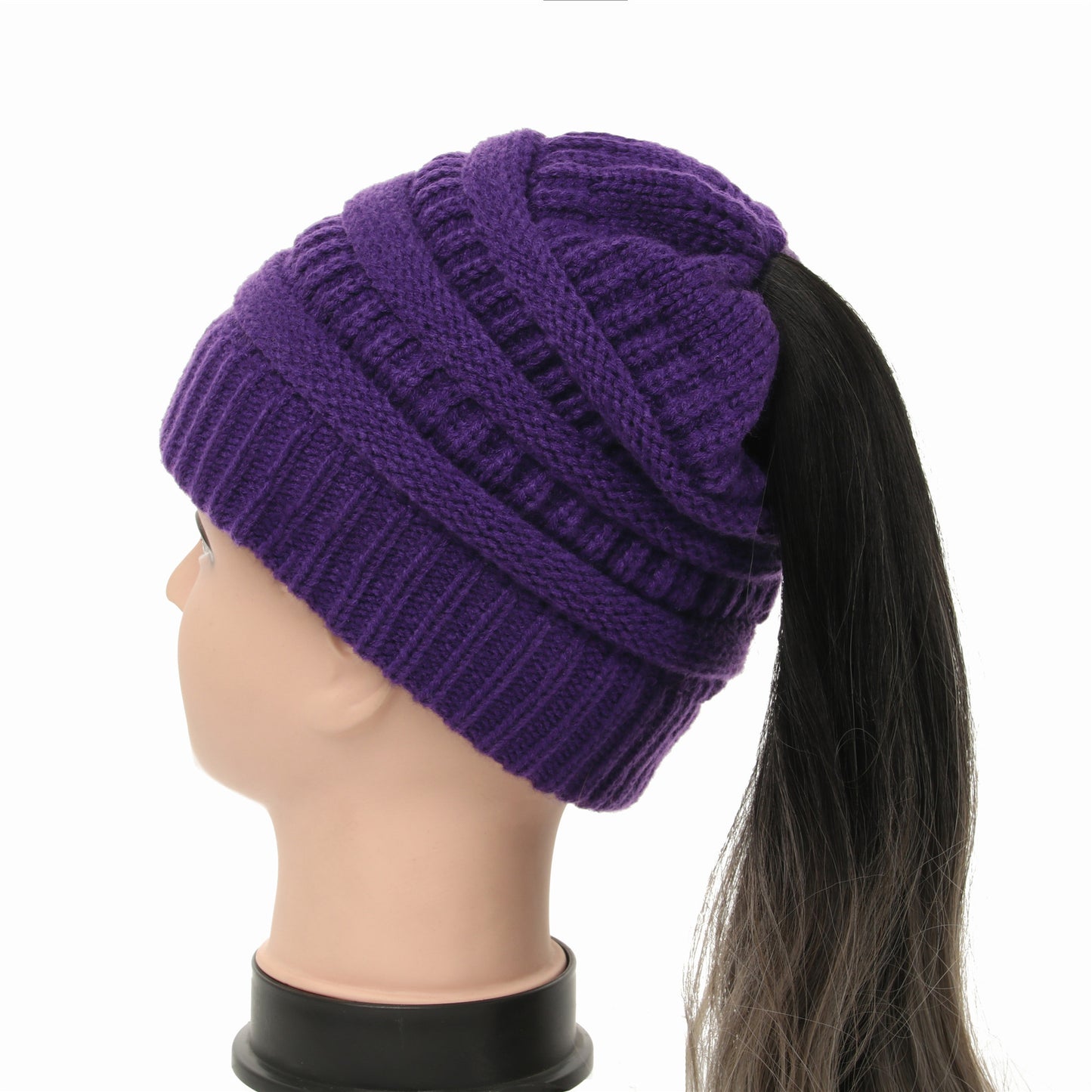 Women's Wool Knit Ponytail Hat