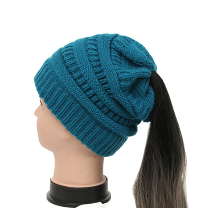 Women's Wool Knit Ponytail Hat