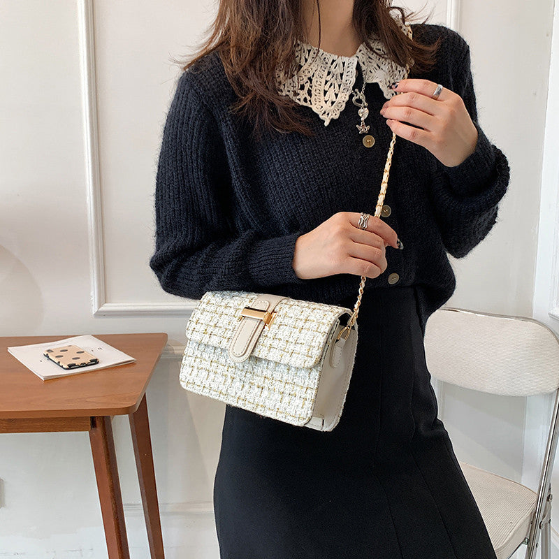 Women's Woolen Small Square Shoulder Bag