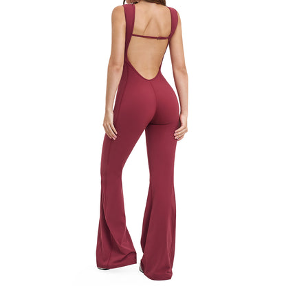 Women's Yoga Jumpsuit with Open Back
