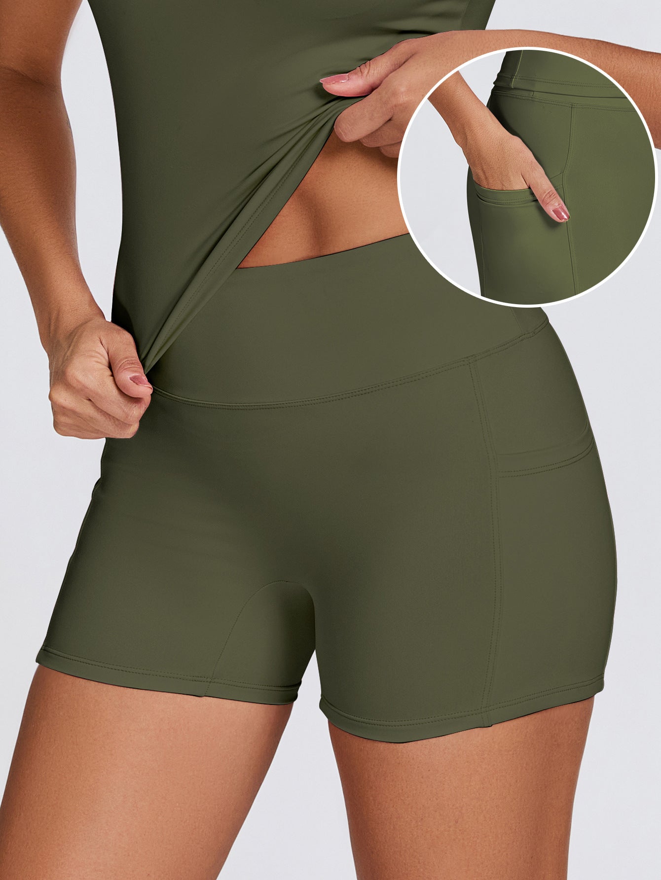 Women's Yoga Sports Set with Pocket Shorts