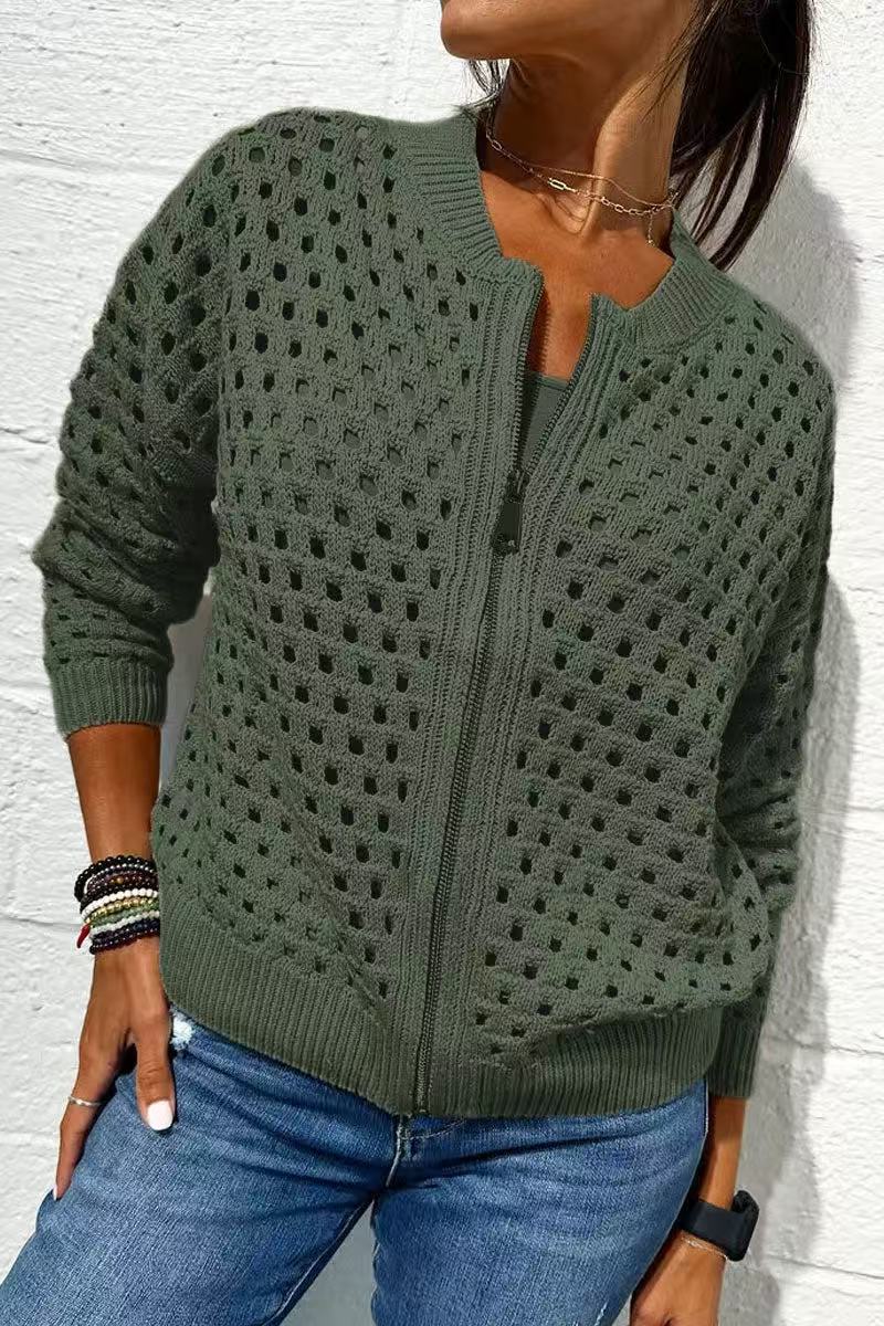 Women's Zip-Up Knitted Cardigan