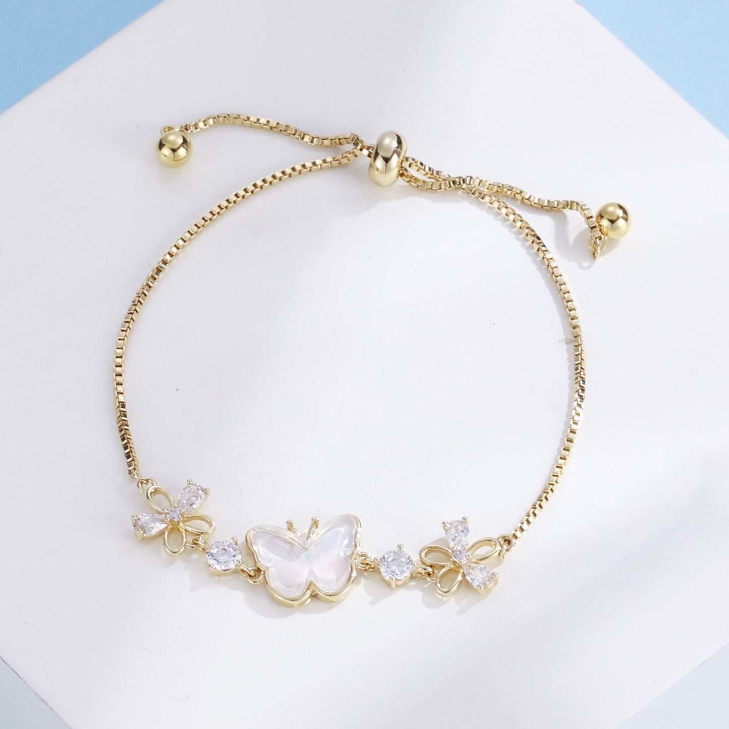 Women's Zircon Butterfly Bracelet Gold Plated Fashion Jewelry