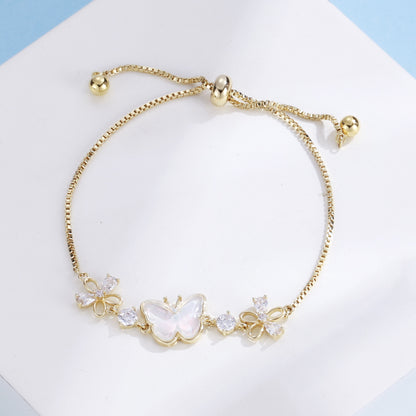 Women's Zircon Butterfly Bracelet Gold Plated Fashion Jewelry