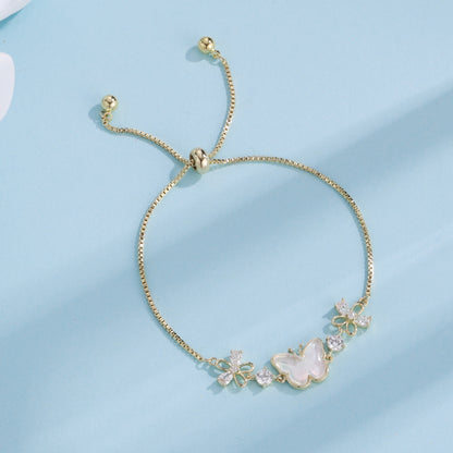 Women's Zircon Butterfly Bracelet Gold Plated Fashion Jewelry