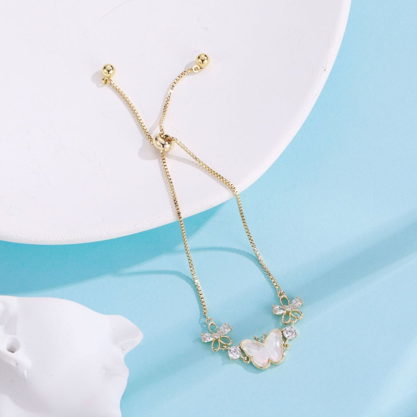 Women's Zircon Butterfly Bracelet Gold Plated Fashion Jewelry