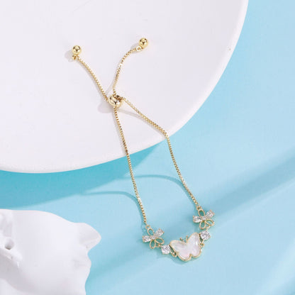 Women's Zircon Butterfly Bracelet Gold Plated Fashion Jewelry
