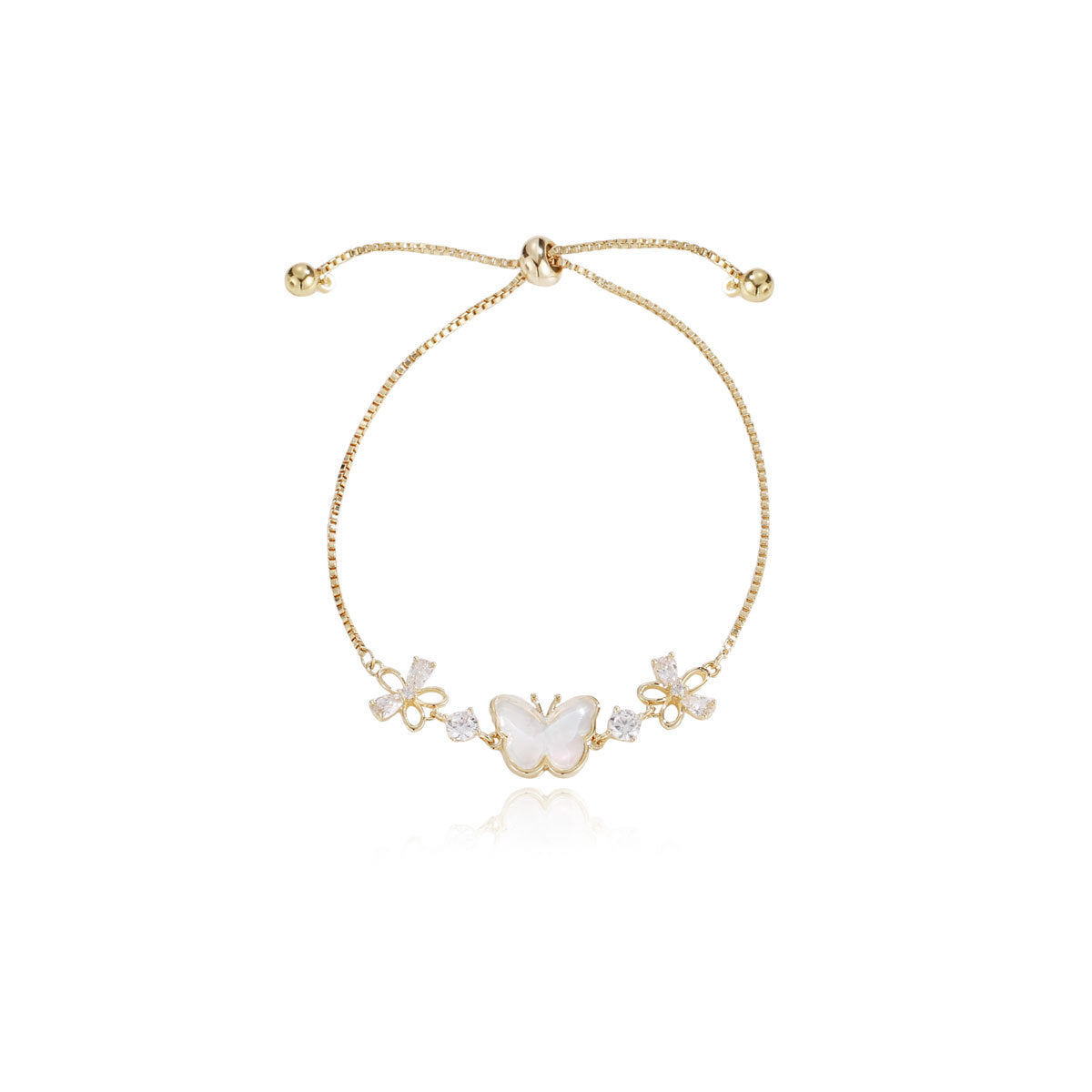 Women's Zircon Butterfly Bracelet Gold Plated Fashion Jewelry