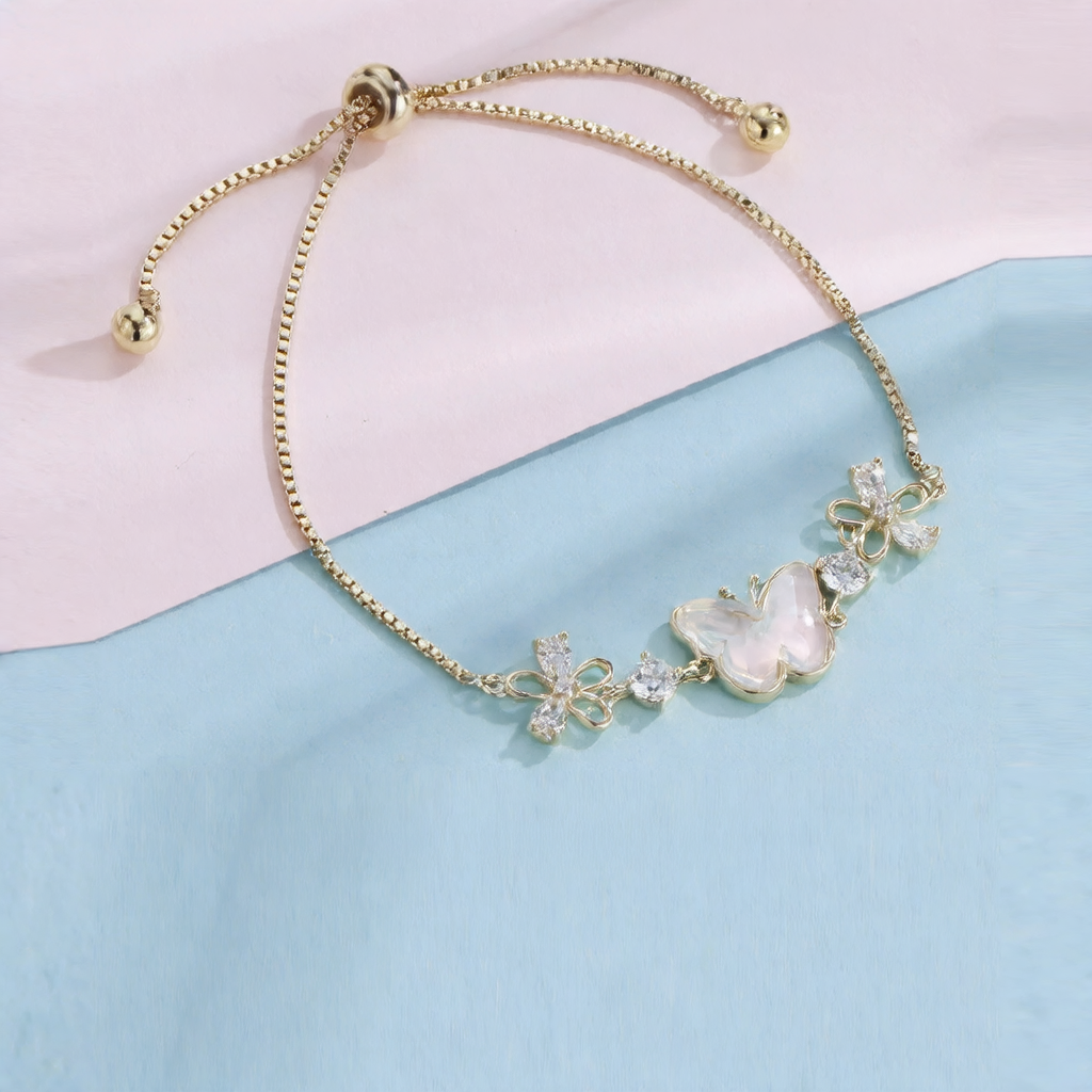Women's Zircon Butterfly Bracelet Gold Plated Fashion Jewelry
