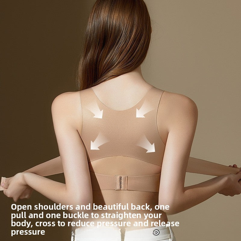 Women Seamless Wireless Lifting Bra Front Buckle Anti Sagging Bra