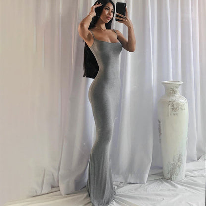 Women Sling Dress Casual Long Skirt
