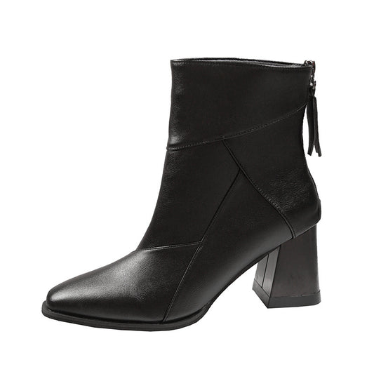 Women Square Toe Chunky Heel Fashion Boots