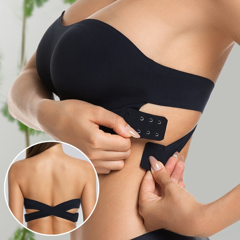 Women Strapless Bra with Cross Side Buckle