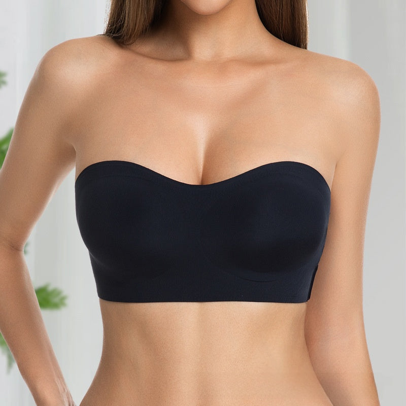 Women Strapless Bra with Cross Side Buckle