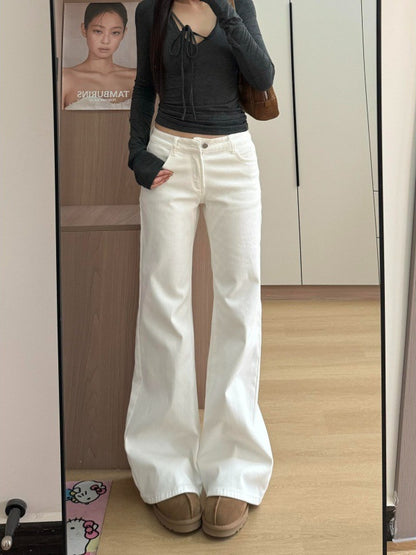 Women Stretch Flared Denim Trousers
