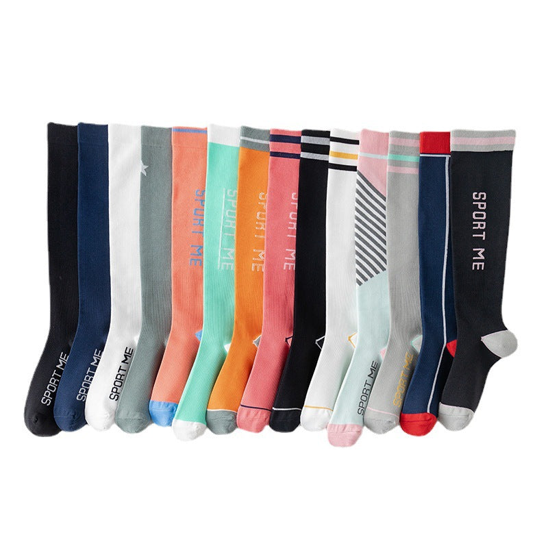Women Striped Compression Sports Socks