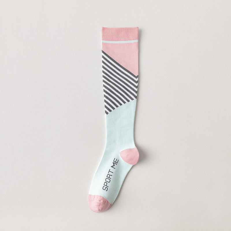 Women Striped Compression Sports Socks